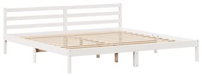 Cama com estante sem colchão 180x200 cm pinho maciço branco