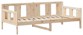 Sofá-cama com telhado 90x200 cm madeira de pinho maciça
