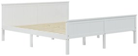 Estrutura de cama 200x200 cm pinho maciço branco
