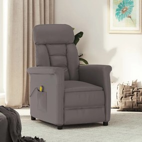 329681 vidaXL Cadeira de massagens couro artificial cinzento