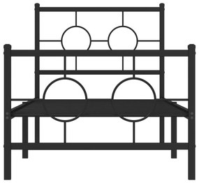 Estrutura de cama com cabeceira e pés 80x200 cm metal preto