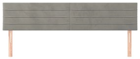 Cabeceira de cama 2 pcs veludo 90x5x78/88 cm cinzento-claro