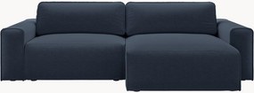 Sofá-cama de canto em chenille com arrumação Victor (3 lugares)