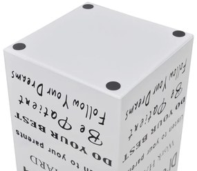 Suporte guarda-chuvas/de armazenamento quadrado branco aço 48,5 cm