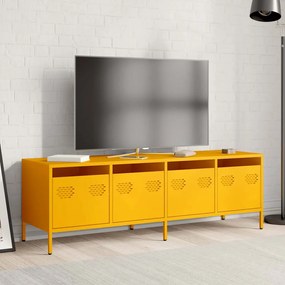 Móvel de TV 135x39x43,5 cm aço laminado a frio amarelo mostarda