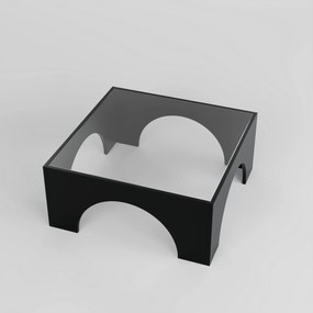 Mesa de Café Seine - Preto Transparente - 80x35x80 cm