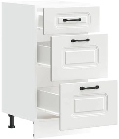 Armário de cozinha baixo Kalmar madeira artificial branca