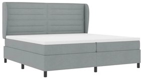 Cama Box com Colchão Cinza Claro 200x200 cm
