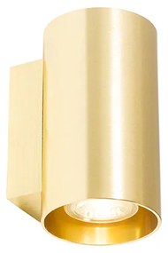 Candeeiro de parede moderno dourado redondo 2 luzes - Sandy