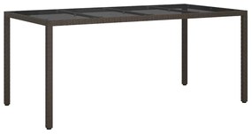 Mesa de Jantar de Jardim Castanho 190x90x75 cm Vime PVC