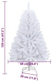 Árvore de Natal artificial articulada com suporte 120 cm branco