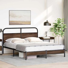 Estrutura cama s/ colchão derivados madeira carvalho castanho