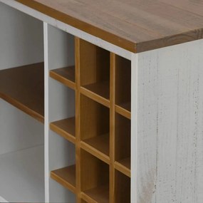 Adega HALDEN com Suporte para Vinhos e Porta Deslizante Pinho