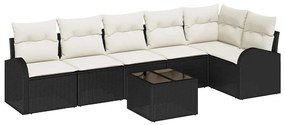 Conjunto de Sofás de Jardim de 6 Peças com Almofadas de Rattan Poliést