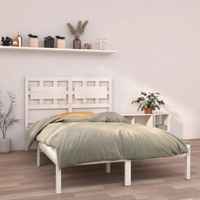 vidaXL Estrutura de cama 140x190 cm madeira maciça branco