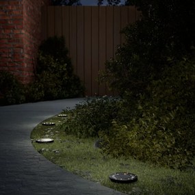 vidaXL Luzes solares para exterior com espigões 4 pcs branco quente