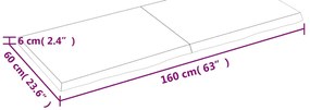 Prateleira de parede 160x60x(2-6) cm carvalho tratado castanho