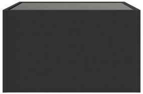 Mesa de centro luzes LED Infinity 50x50x30 cm preto