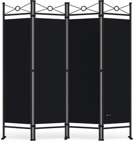 Biombo Lucca, Divisória elegante com um visual mediterrânico 180x163cm Preto