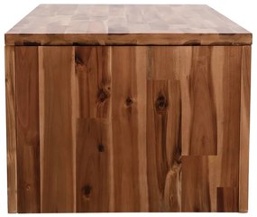 Mesa de centro em madeira de acácia maciça 90x50x37,5 cm