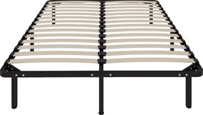 Estrutura de cama 140 x 190 cm (COLCHÃO NÃO INCLUIDO),  base de ripas e pés, espaço de arrumação por baixo, preta