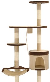 Árvore p/ gatos parede arranhadores sisal 194 cm bege/castanho