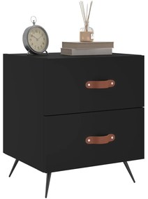 Mesas de cabeceira 2 pcs 40x35x47,5 cm deriv. de madeira preto