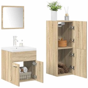 vidaXL 4 pcs conj. móveis casa banho derivados madeira carvalho sonoma