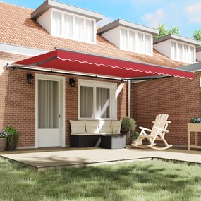 Toldo Retrátil Manual Vermelho 450x350 cm