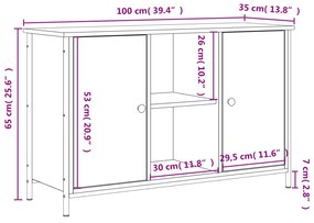 Móvel de TV 100x35x65 cm derivados de madeira carvalho sonoma