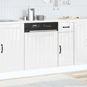 Painel máquina lavar louça derivados madeira branco brilhante