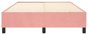 Estrutura de cama 140x190 cm veludo rosa