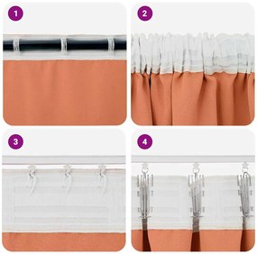 Cortinas com cortinas 2 pcs Terracota 140 x 140 cm Poliéster