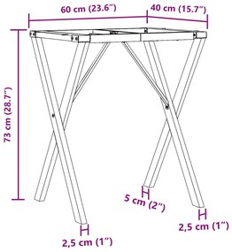 Pernas para mesa de jantar estrutura em X aço