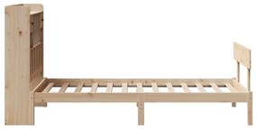 Cama com estante sem colchão 90x200 cm pinho maciço