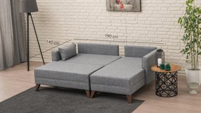 Sofá-Cama de Canto Bella – Cinzento – 205 x 85 x 140 cm