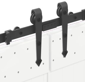 Kit de ferragens para porta deslizante 427 cm aço preto
