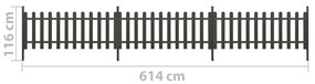 Cerca com postes 3 pcs 614x80 cm WPC