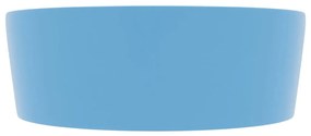 Lavatório com extravasamento 36x13 cm cerâmica azul-claro mate