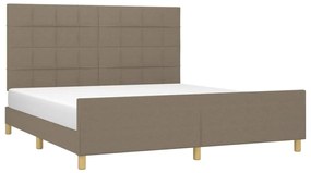 Estrutura de cama 180x200 cm tecido castanho-acinzentado