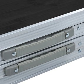 Mesa de campismo dobrável 240x60 cm alumínio cinzento