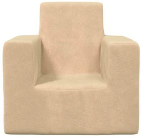 Sofá infantil pelúcia macia cor creme
