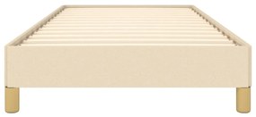 Estrutura de cama sem colchão 100x200 cm tecido cor creme