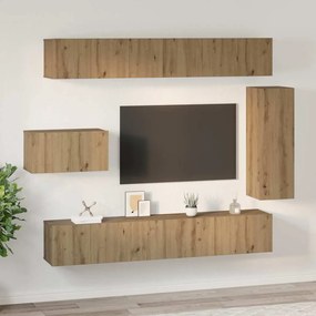 Conjunto de móvel de TV com prateleira Outros 8 pcs carvalho artisiano