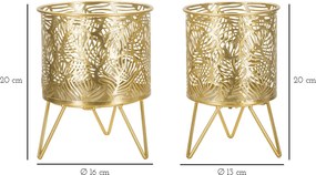 CONJUNTO DE 2 VASOS NATY DOURADOS Ø 16X20-13X20 CM (PLANTAS NÃO INCLUIDAS)