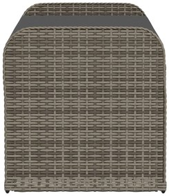 Banco de arrumação com almofadão 115x51x52 cm vime PE cinzento