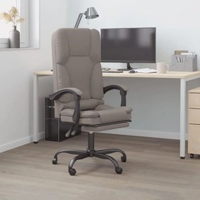 vidaXL Cadeira de escritório reclinável de massagens cinza-acastanhado