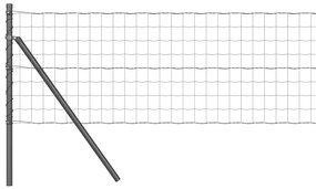 Cerca Euro com 13 postes, 0,8 x 25m em aço galvanizado cinza