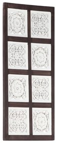 321655 vidaXL Painel parede esculpido à mão MDF 40x80x1,5 cm castanho/branco