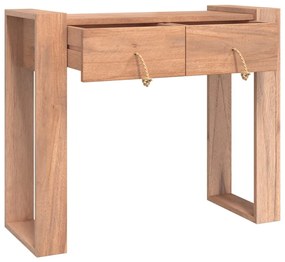 Mesa consola 90x35x75 cm madeira de teca maciça